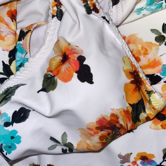 NWT One-Piece White and Colorful Floral Swimsuit / Swimwear for Women - Picture 5 of 5